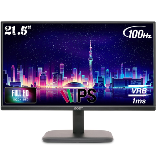 Acer Ebi 21.5 Inch IPS Full HD (1920x1080) Backlit LED LCD Monitor